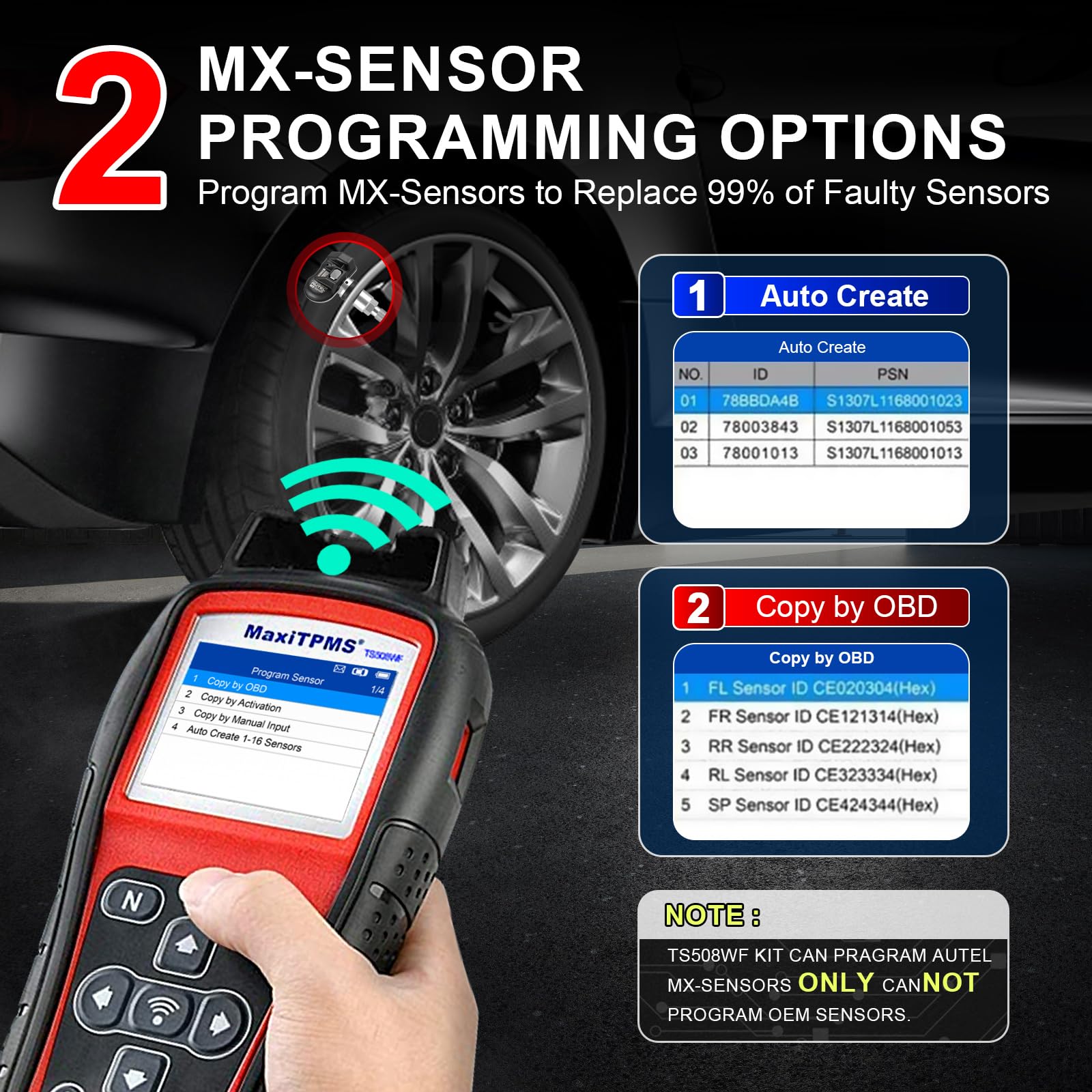 Programare Autel TS508WF Senzor MX Autel